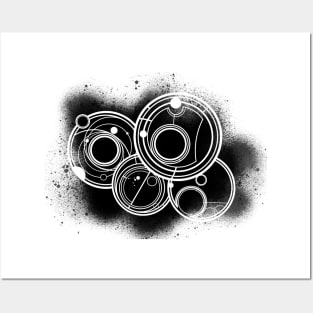 Gallifreyan Symbols Spray Paint (Black) Posters and Art